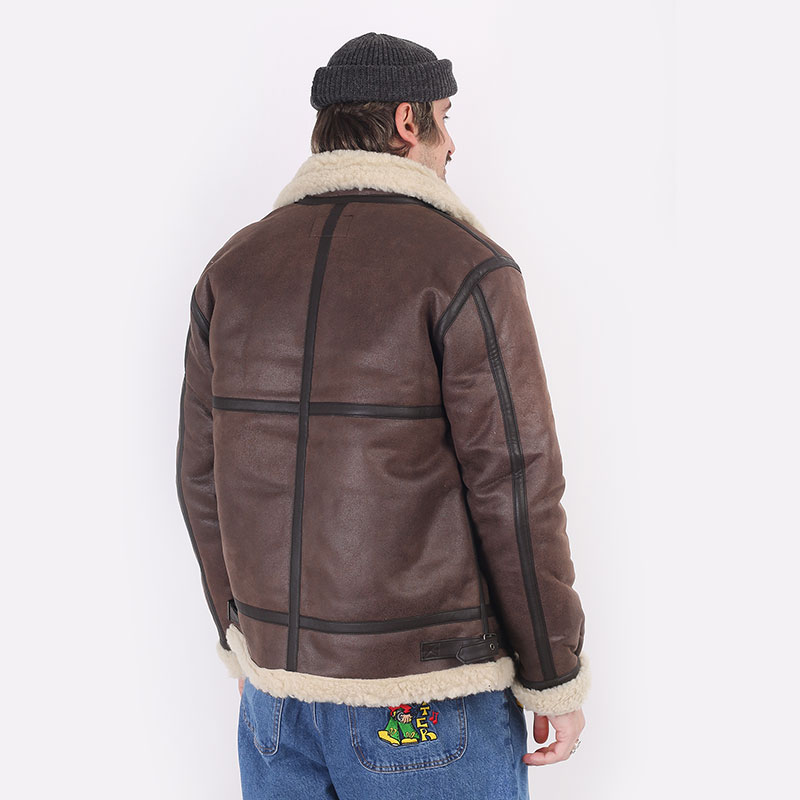 мужская коричневая куртка Alpha Industries B-3 Sherpa Mod MLB49500C1 deep brown - цена, описание, фото 6